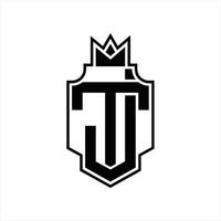JT Logo monogram design template vector