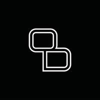 OD Logo monogram with line style design template vector