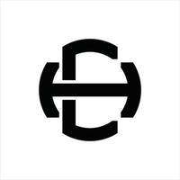 plantilla de diseño de monograma de logotipo ch vector