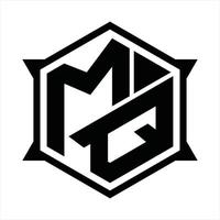 plantilla de diseño de monograma de logotipo mq vector