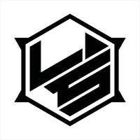 plantilla de diseño de monograma de logotipo ls vector