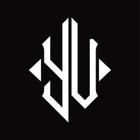 monograma del logotipo yv con plantilla de diseño aislado en forma de escudo vector