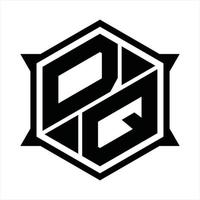 DQ Logo monogram design template vector