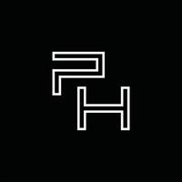 PH Logo monogram with line style design template vector