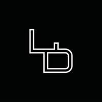 LD Logo monogram with line style design template vector