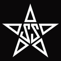 ZZ Logo monogram with star shape design template vector