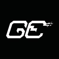 plantilla de diseño de tecnología de velocidad abstracta de monograma de logotipo ge vector