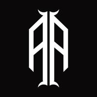 AA Logo monogram with horn shape design template vector