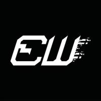 EW Logo monogram abstract speed technology design template vector