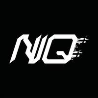 plantilla de diseño de tecnología de velocidad abstracta de monograma de logotipo nq vector