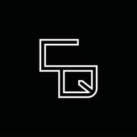 CQ Logo monogram with line style design template vector