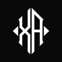 XA Logo monogram with shield shape isolated design template vector