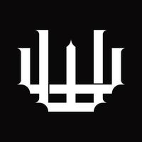 WW Logo monogram with vintage overlapping linked style design template vector