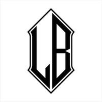Logo monogram with shieldshape and outline design template vector icon abstract