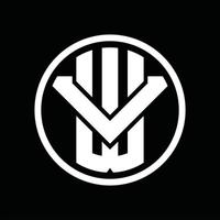 WV Logo monogram design template vector