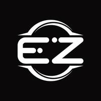 EZ ZLogo monogram with circle rounded slice shape design template vector