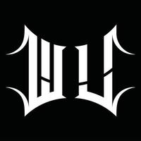 monograma del logotipo wu con plantilla de diseño de forma abstracta vector