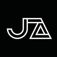 JA Logo monogram with line style negative space vector