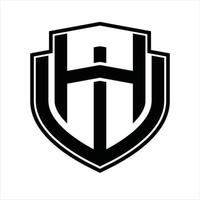HW Logo monogram vintage design template vector
