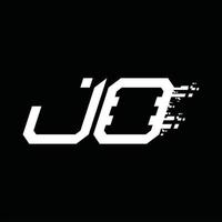 JO Logo monogram abstract speed technology design template vector