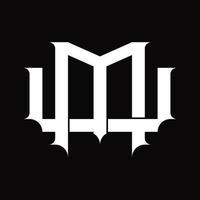 UM Logo monogram with vintage overlapping linked style design template vector