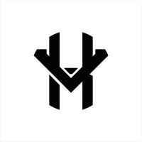 plantilla de diseño de monograma de logotipo kv vector