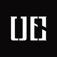 UE Logo monogram with middle slice design template vector