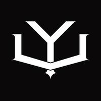 VY Logo monogram with vintage overlapping linked style design template vector