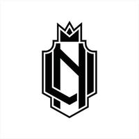 NU Logo monogram design template vector