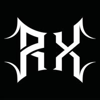 monograma de logotipo rx con plantilla de diseño de forma abstracta vector