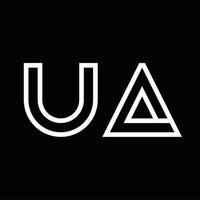 monograma del logotipo de ua con espacio negativo de estilo de línea vector