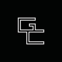 monograma del logotipo gc con plantilla de diseño de estilo de línea vector