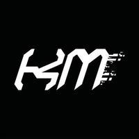 KM Logo monogram abstract speed technology design template vector