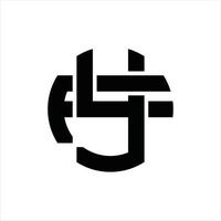 plantilla de diseño de monograma de logotipo yf vector