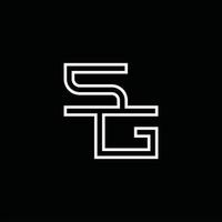 monograma de logotipo sg con plantilla de diseño de estilo de línea vector