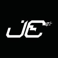 JE Logo monogram abstract speed technology design template vector