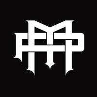 PM Logo monogram with vintage overlapping linked style design template vector