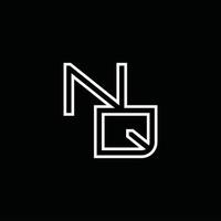 monograma de logotipo nq con plantilla de diseño de estilo de línea vector