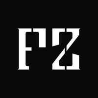 FZ Logo monogram with middle slice design template vector