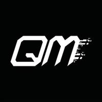 plantilla de diseño de tecnología de velocidad abstracta de monograma de logotipo qm vector