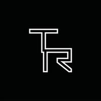 monograma de logotipo tr con plantilla de diseño de estilo de línea vector
