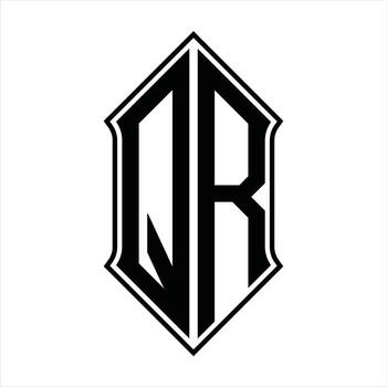 Logo monogram with shieldshape and outline design template vector icon abstract