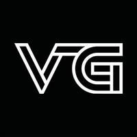 monograma del logotipo vg con espacio negativo de estilo de línea vector