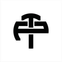plantilla de diseño de monograma de logotipo tp vector