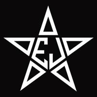 EJ Logo monogram with star shape design template vector