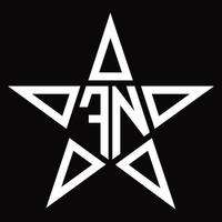 monograma del logotipo fn con plantilla de diseño en forma de estrella vector