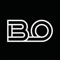 BO Logo monogram with line style negative space vector