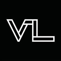 VL Logo monogram with line style negative space vector