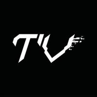 plantilla de diseño de tecnología de velocidad abstracta de monograma de logotipo de tv vector