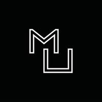 MU Logo monogram with line style design template vector